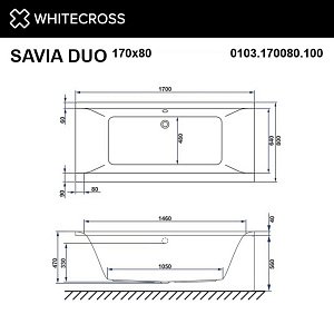 Ванна с гидромассажем WhiteCross SAVIA DUO SOFT 170x80 белая/золото купить в интернет-магазине Sanbest