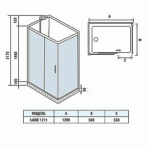 Душевая кабина WeltWasser WW500 LAINE 1211 120х90 купить в интернет-магазине Sanbest