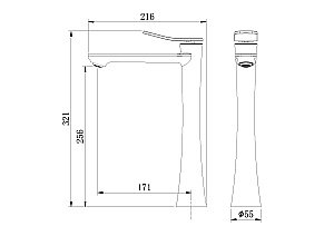 Смеситель для раковины высокий Grossman Advans 520.K35.09.100 хром глянцевый купить в интернет-магазине сантехники Sanbest