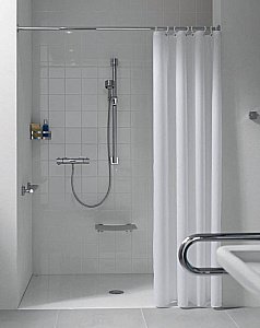 Текстильная шторка для ванной KEUCO PLAN 14943000110 белый купить в интернет-магазине сантехники Sanbest