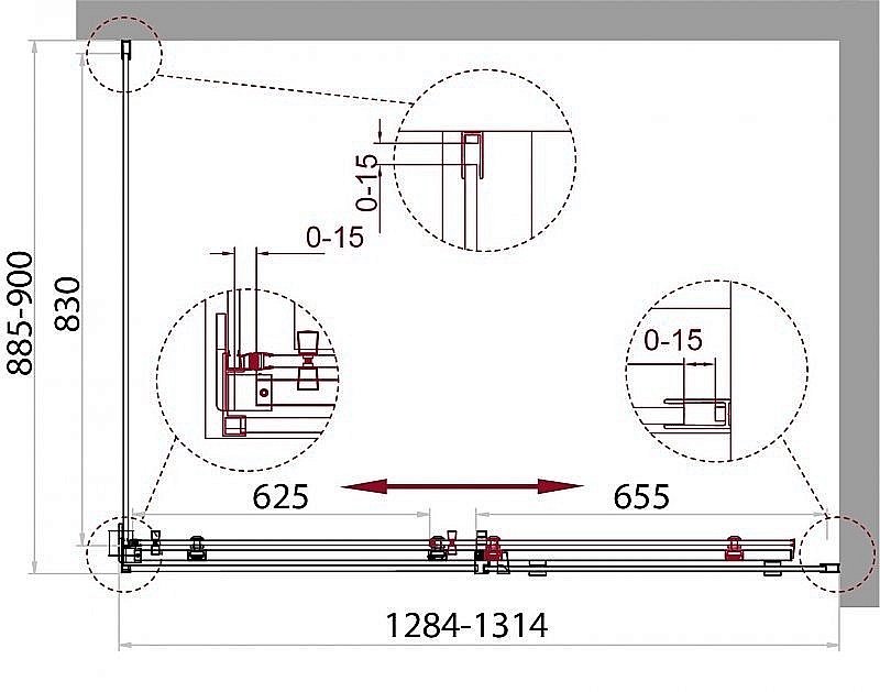 Душевой уголок BelBagno ACQUA AH-1 130x90 прозрачный/черный купить в интернет-магазине Sanbest