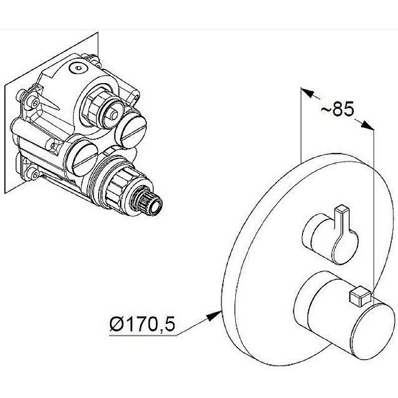 Смеситель для душа Kludi Nova Fonte 208353915 черный купить в интернет-магазине сантехники Sanbest