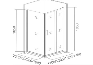 Душевой уголок Good Door Infinity WTW+SP+SP 140х90 стекло прозрачное/профиль хром купить в интернет-магазине Sanbest