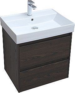 Тумба с раковиной Aquanet Nova Lite 287894 60 дуб черный для ванной в интернет-магазине Sanbest