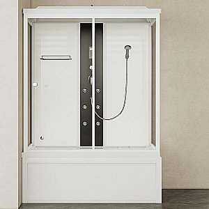 Душевая кабина Orans SR-86202WM 150х90 стекло прозрачное/профиль белый купить в интернет-магазине Sanbest
