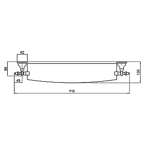 Стеклянная полка Webert Ottocento AM500701065 купить в интернет-магазине сантехники Sanbest