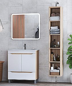 Тумба с раковиной Vigo Grani 750-2-1 дуб сонома/белый для ванной в интернет-магазине Sanbest