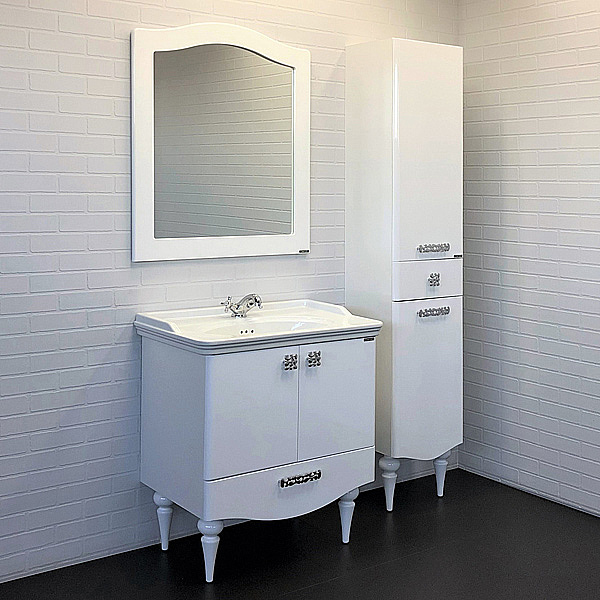 Зеркало Comforty Монако 80 белый глянец в ванную от интернет-магазине сантехники Sanbest