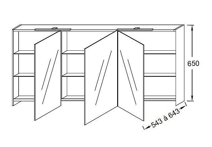 Зеркальный шкаф Jacob Delafon EB789RU-E10 140 квебекский дуб купить в интернет-магазине сантехники Sanbest