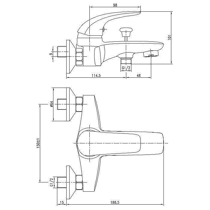 Смеситель для ванны Aquanet Cobra SD90361 купить в интернет-магазине сантехники Sanbest