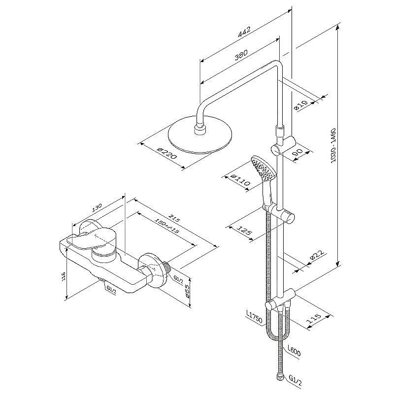 Душевая система AM.PM X-Joy F43885A24 купить в интернет-магазине сантехники Sanbest