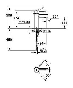 Смеситель  для раковины, S-Size Grohe Essence+ 34294001 купить в интернет-магазине сантехники Sanbest