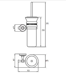 Ершик для туалета настенный Migliore Dubai/Fortuna белая керамика/золото-swarovski купить в интернет-магазине сантехники Sanbest