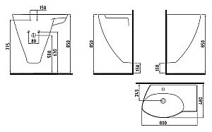 Раковина подвесная Bien Mineral 80 MNLM08001FD1W3000 белая купить в интернет-магазине Sanbest