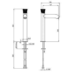 Смеситель для раковины PAINI Domus 18PJ205PZLL золото матовое купить в интернет-магазине сантехники Sanbest