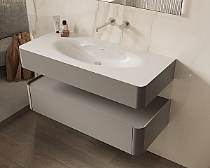 Тумба с раковиной Vincea Caprise 120 VMC-4CA120MLG/VCB-4CA120MWLG светло-серый матовый для ванной в интернет-магазине Sanbest