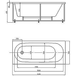 Ванна Aquatek Оберон 160х70 белая купить в интернет-магазине Sanbest