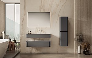 Тумба с раковиной Vincea Caprise 120 VMC-4CA120MG/VCB-4CA120MWG серый матовый для ванной в интернет-магазине Sanbest