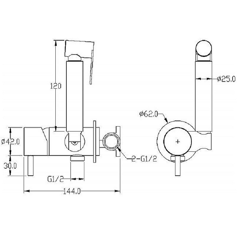 Гигиенический душ Boheme Uno 467-BG черный/золото купить в интернет-магазине сантехники Sanbest