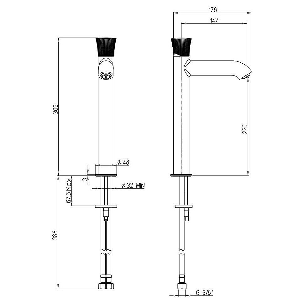 Смеситель для раковины PAINI Domus 18PJ205PZLL золото матовое купить в интернет-магазине сантехники Sanbest
