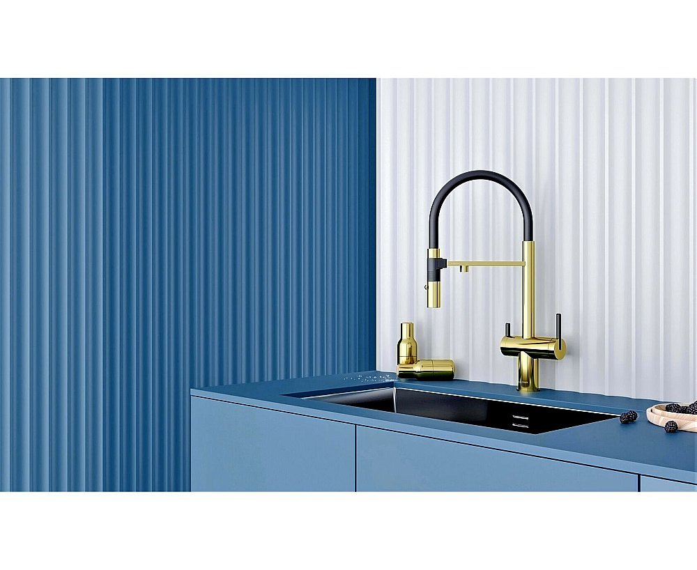 Смеситель для кухни Paulmark Gravity Gr213888-G золото купить в интернет-магазине сантехники Sanbest