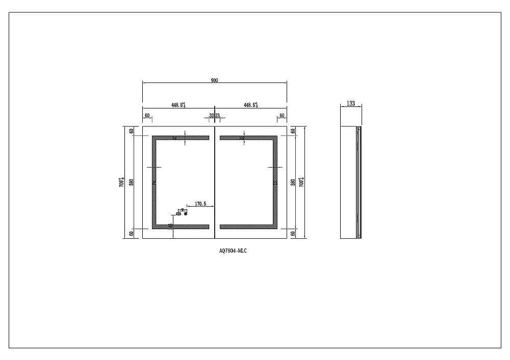 Зеркальный шкаф Aquqtek AQ7904-MLC 90х70 хром купить в интернет-магазине сантехники Sanbest
