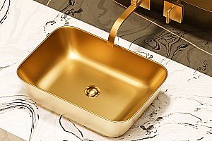 Раковина накладная ABBER Rechteck AC2200MMG золото матовое купить в интернет-магазине Sanbest