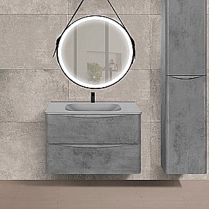 Тумба с раковиной Vincea PAOLA VMC-2P800BT + VCB-2VP800G 80 бетон для ванной в интернет-магазине Sanbest