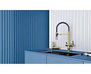 Смеситель для кухни Paulmark Gravity Gr213888-G золото купить в интернет-магазине сантехники Sanbest