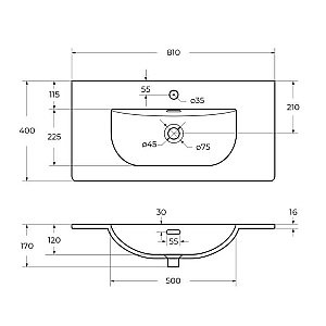 Тумба с раковиной BelBagno MARINO-CER-MINI-800-2C-SO-RNG-P Rovere Nature Grigio для ванной в интернет-магазине Sanbest