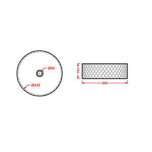 Раковина накладная Artceram ROMBO 44 OSL009 01 62 bianco/rosso купить в интернет-магазине Sanbest