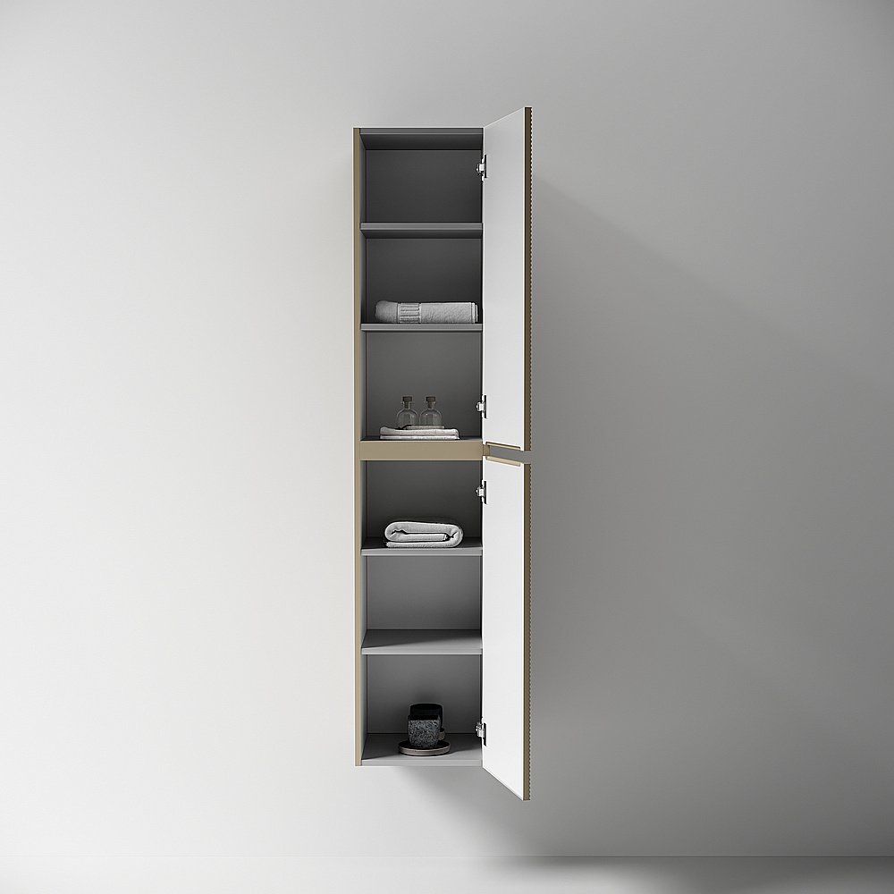 Шкаф-пенал подвесной Sancos Folk PFL35CP капучино для ванной в интернет-магазине сантехники Sanbest