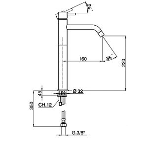 Смеситель для раковины Cisal LESS MINIMAL LM00354021 хром купить в интернет-магазине сантехники Sanbest