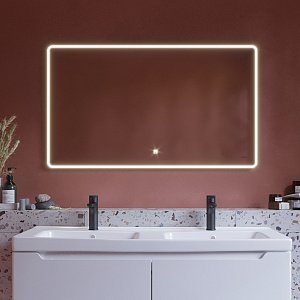 Зеркало c LED-подсветкой Dreja POINT 120x70 белый в ванную от интернет-магазине сантехники Sanbest