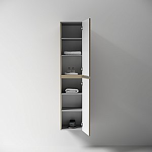 Шкаф-пенал подвесной Sancos Folk PFL35CP капучино для ванной в интернет-магазине сантехники Sanbest