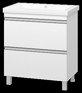 Тумба с раковиной Misty Ингрид - 75 П-Инг-01075-012Я белая для ванной в интернет-магазине Sanbest