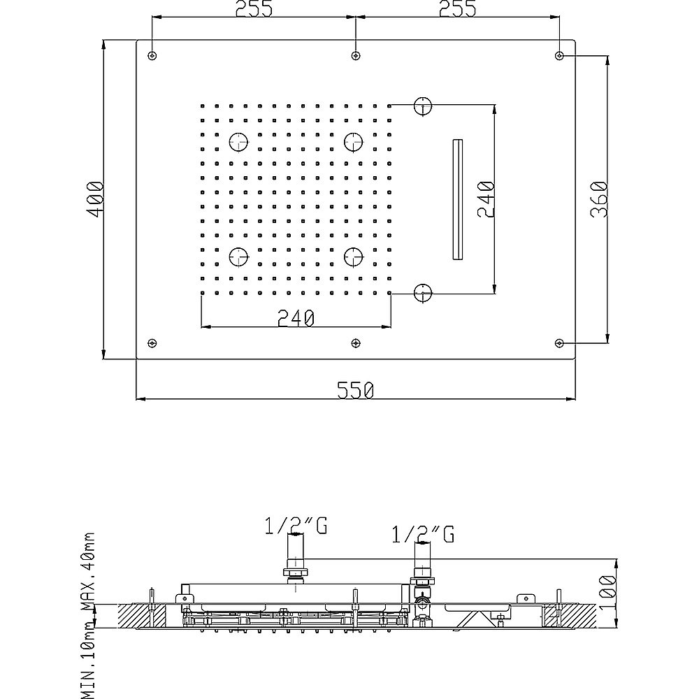 Верхний душ Cisal Zen Shower ZS027070D2 купить в интернет-магазине сантехники Sanbest