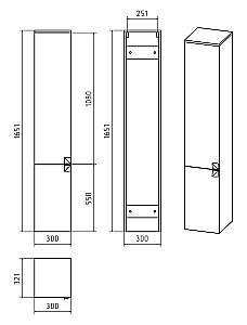 Пенал подвесной Misty Сахара 30 П-Сах0551-01Л песочный для ванной в интернет-магазине сантехники Sanbest