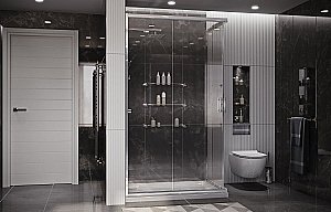 Душевой уголок Ambassador Kingston 14011101 80x120 стекло прозрачное/профиль хром купить в интернет-магазине Sanbest