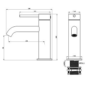 Смеситель для раковины Oliveeka Y OL-88139017-BGM оружейная сталь матовая купить в интернет-магазине сантехники Sanbest