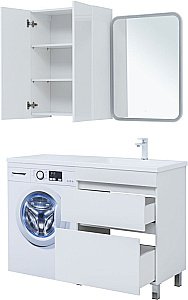 Тумба с раковиной Aquanet Вега 130 329125 белая для ванной в интернет-магазине Sanbest