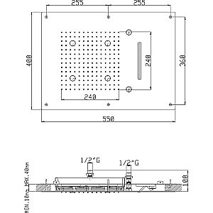 Верхний душ Cisal Zen Shower ZS027070D2 купить в интернет-магазине сантехники Sanbest
