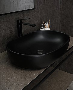 Раковина накладная Gid Lago 60 Bm9026a 53369 черная матовая купить в интернет-магазине Sanbest
