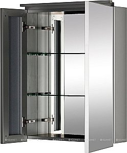Зеркальный шкаф De Aqua Алюминиум 261750 60 серебро купить в интернет-магазине сантехники Sanbest