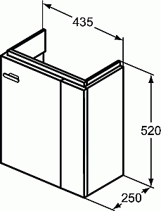 Тумба с раковиной Ideal Standard Connect Space 45 глянцевый серый для ванной в интернет-магазине Sanbest