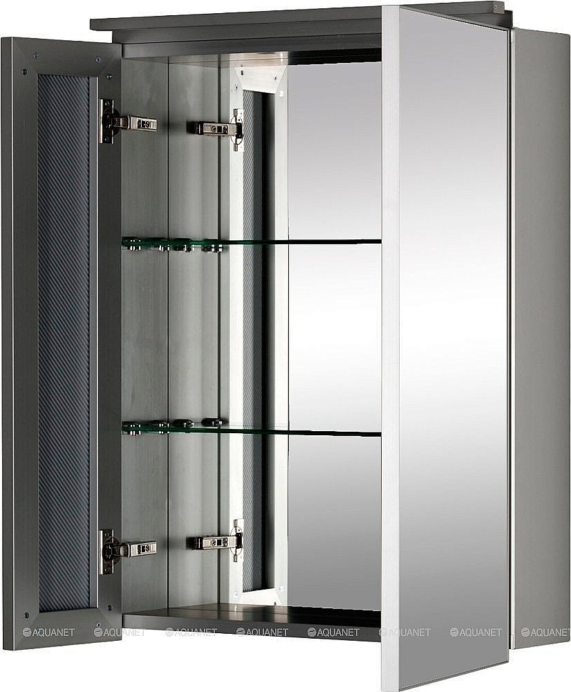 Зеркальный шкаф De Aqua Алюминиум 261750 60 серебро купить в интернет-магазине сантехники Sanbest