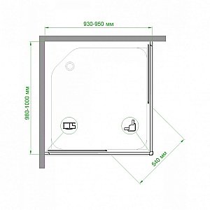 Душевой уголок Royal Bath RB1095HPD-C 95х100 матовый купить в интернет-магазине Sanbest