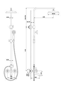 Душевая система WONZON & WOGHAND RETRO, Темный графит (WW-88739020-BGM) купить в интернет-магазине сантехники Sanbest
