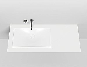 Раковина врезная снизу столешницы Salini MAREA 13 1802213M 70 из искусственного камня S-Stone, белая матовая купить в интернет-магазине Sanbest