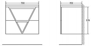 Тумба с раковиной BelBagno VITTORIA 2C SO 70 Bianco Lucido для ванной в интернет-магазине Sanbest
